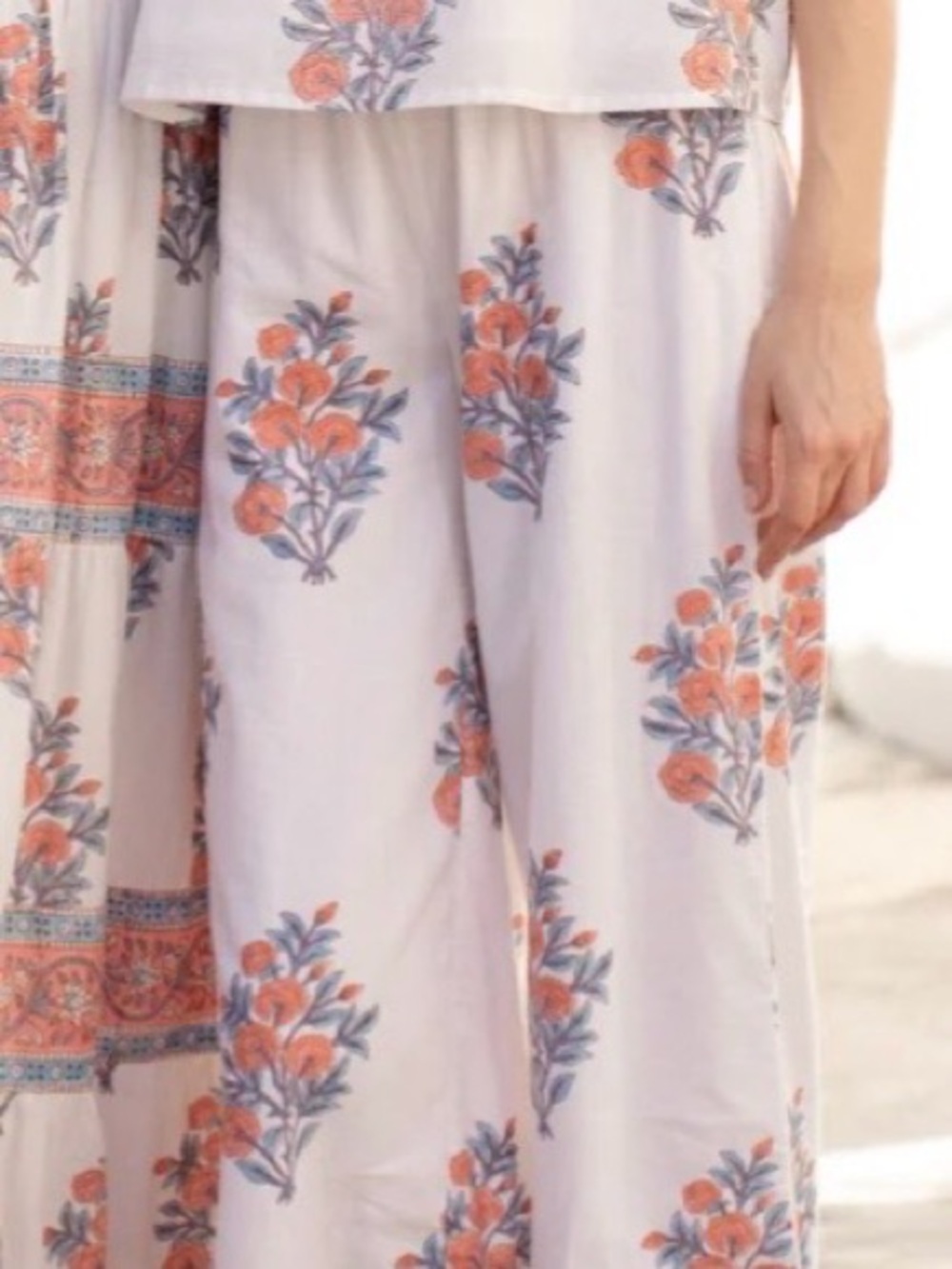 Marea by Liz Joy - Mia wide leg cotton pants in Floral Bouquet print